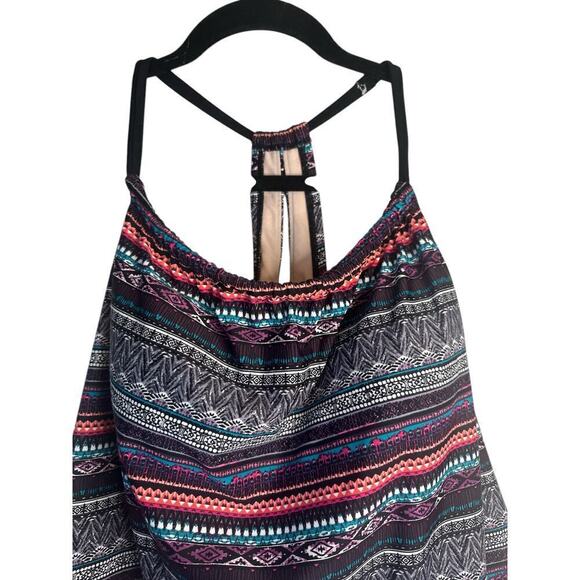 Kona Sol Women's Racerback Beach Boho Swimsuit Tankini Top Size 16W Multicolor - Picture 4 of 7